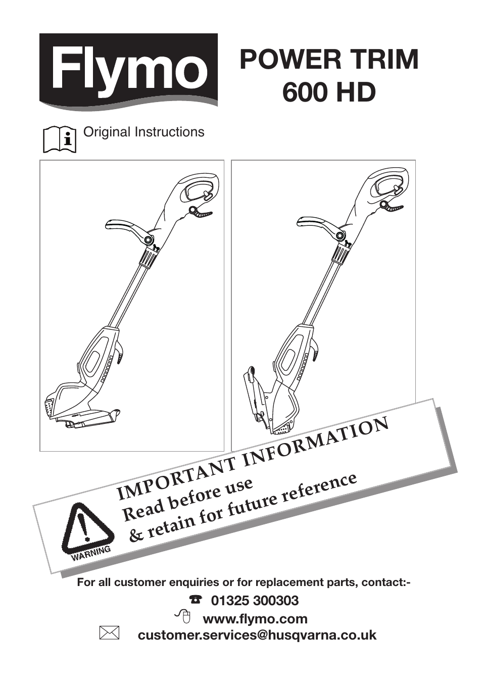 Flymo POWER TRIM 600 HD User Manual | 9 pages