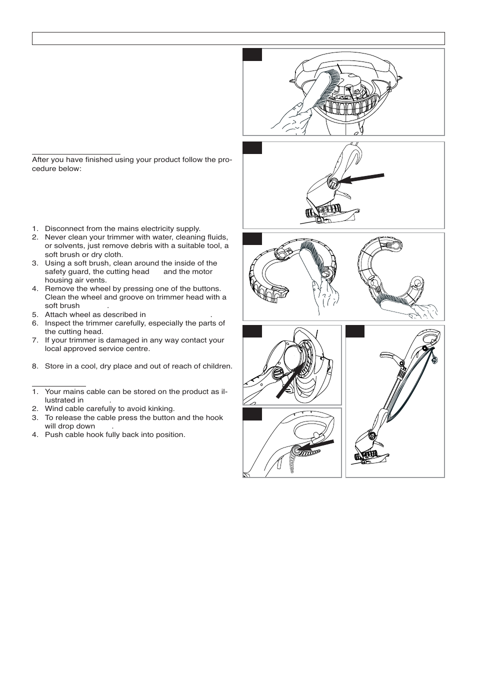 Yx maintenance w v, Z2 z1 | Flymo CONTOUR 500 XT User Manual | Page 7 / 9