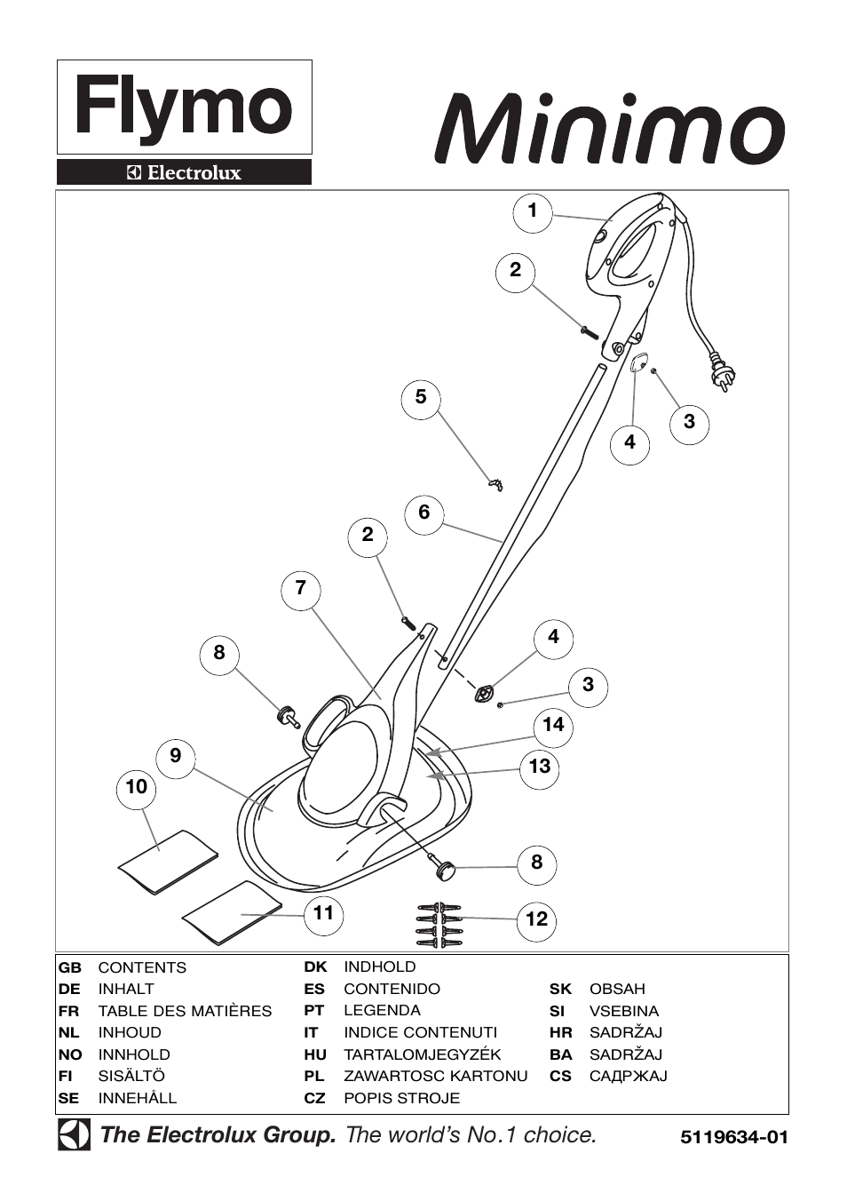 Flymo Minimo Electric Lawn Mower User Manual | 9 pages