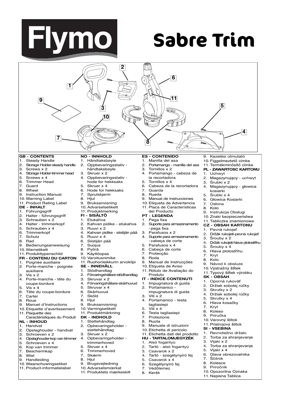 Flymo Sabre Trim User Manual | 40 pages