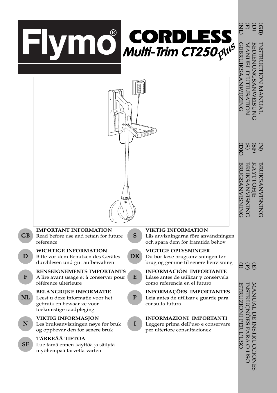 Flymo Multi-Trim CT250 plus User Manual | 13 pages
