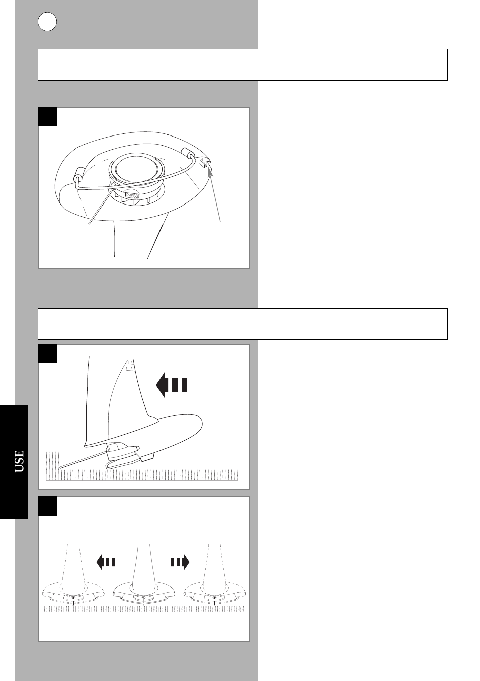 De f, 6use, How the automatic line feed works how to trim | Flymo Mini Trim Auto User Manual | Page 7 / 15
