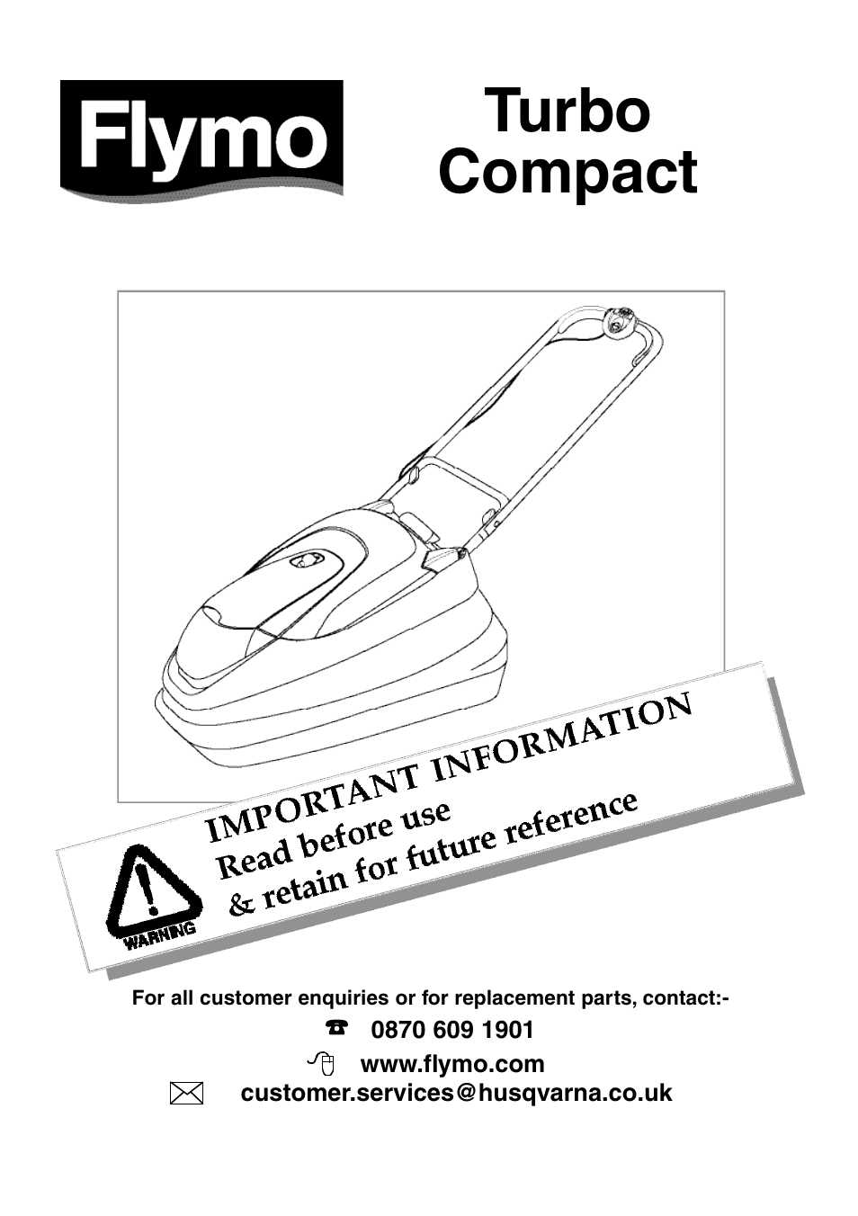 Flymo Electrolux Turbo Compact User Manual | 8 pages