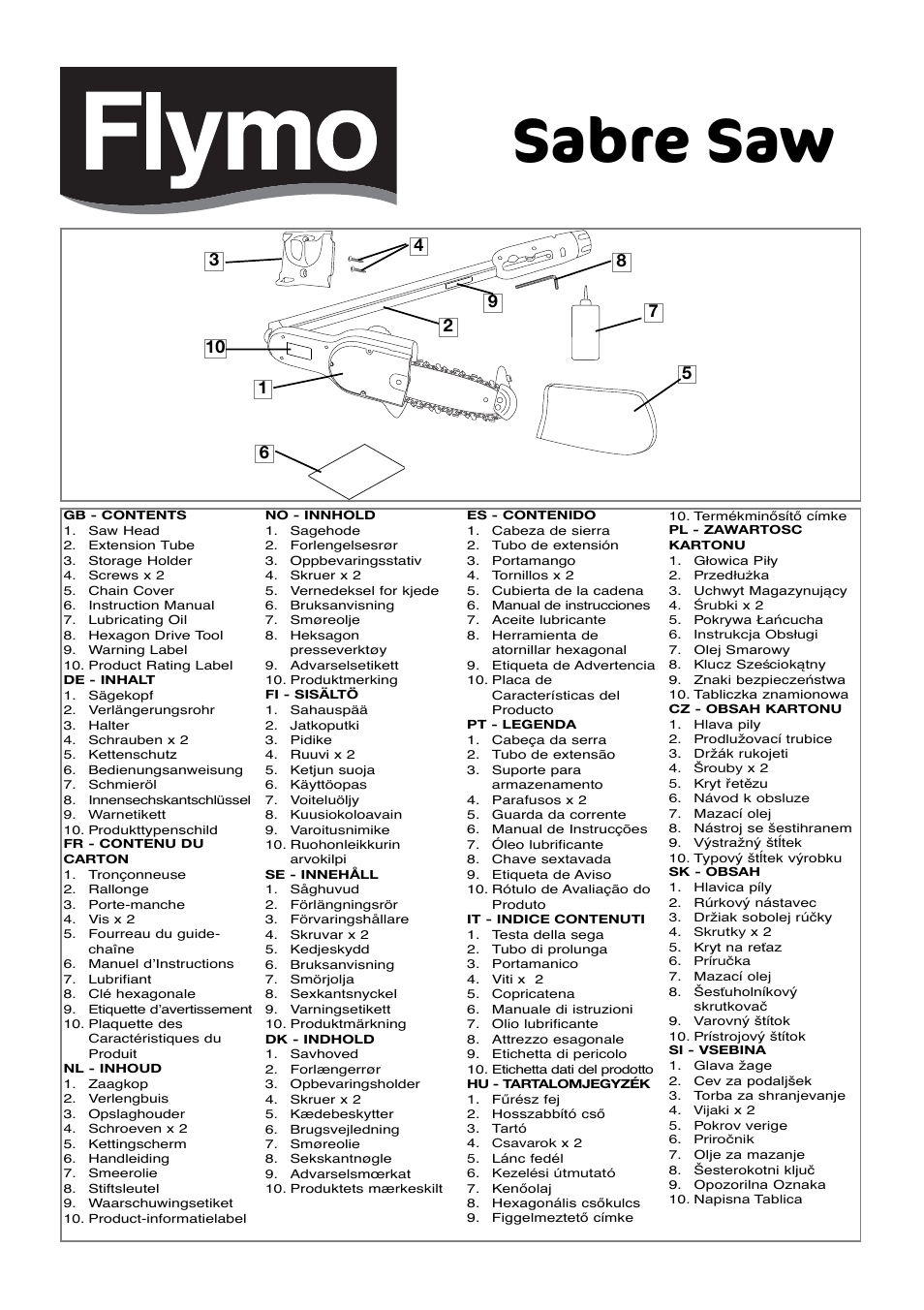 Flymo Sabre Saw User Manual | 40 pages