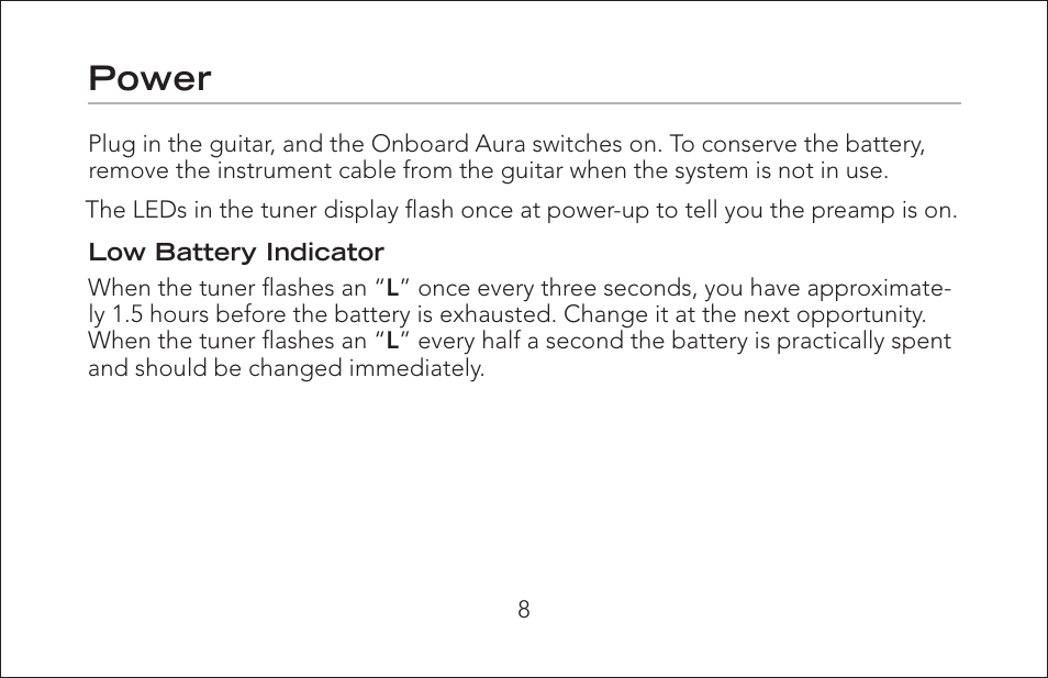 Power | Fishman Onboard Aura User Manual | Page 8 / 18