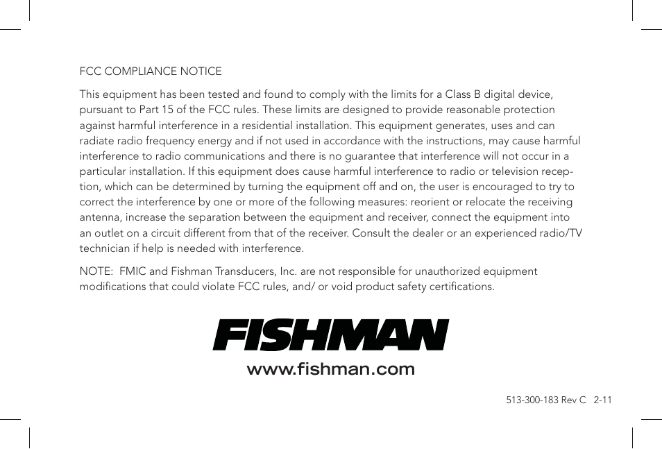 Fishman Stereo Amplifier User Manual | Page 5 / 5