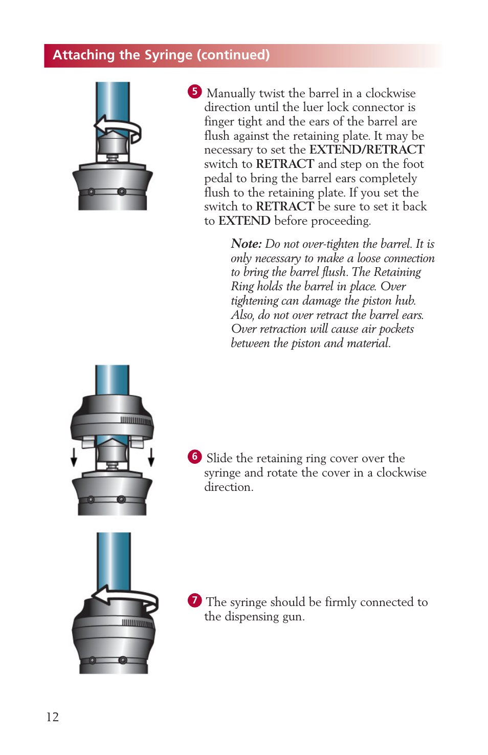 Attaching the syringe | Fishman AIRFREE LDS9000 User Manual | Page 12 / 32