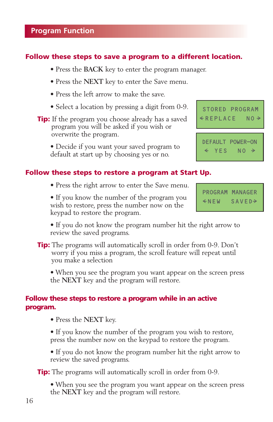 Program function | Fishman AIRFREE LDS9000 User Manual | Page 16 / 32