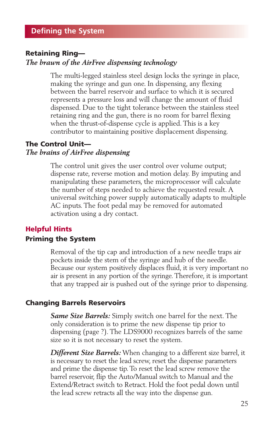Defining the system | Fishman AIRFREE LDS9000 User Manual | Page 25 / 32