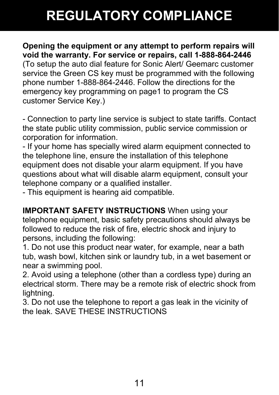 Regulatory compliance | Geemarc AMPLI 100VM User Manual | Page 12 / 40