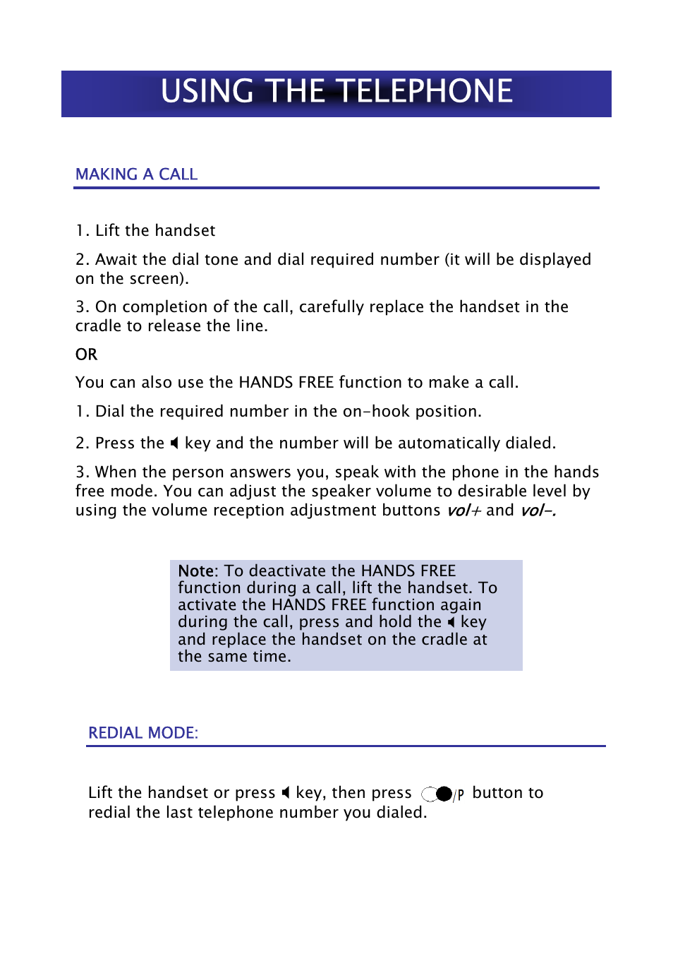 Using the telephone | Geemarc Jupiter 50 User Manual | Page 12 / 21