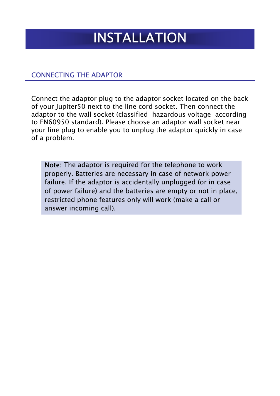 Installation | Geemarc Jupiter 50 User Manual | Page 4 / 21
