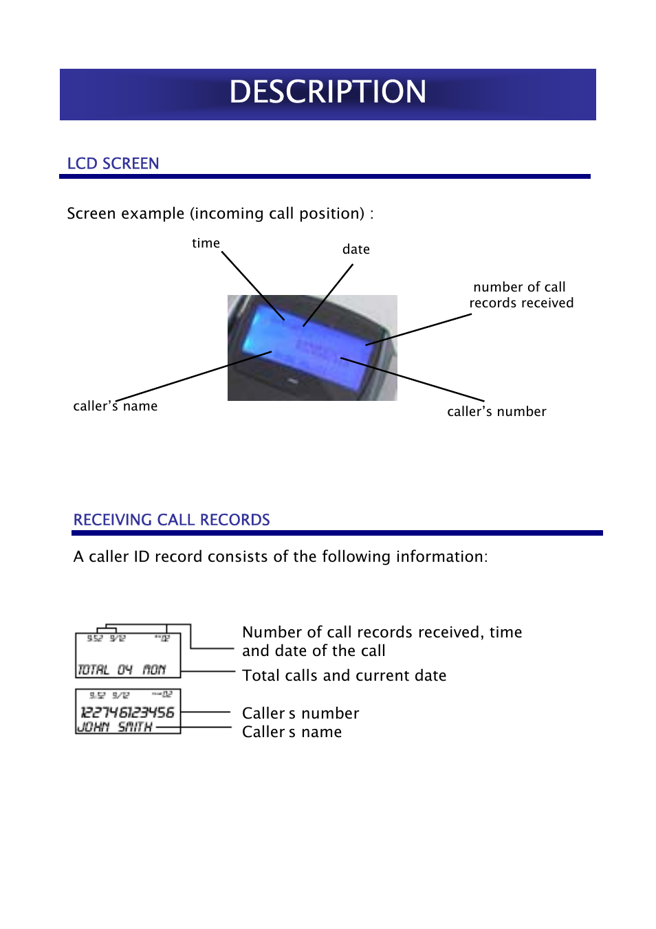 Description | Geemarc Jupiter 50 User Manual | Page 6 / 21