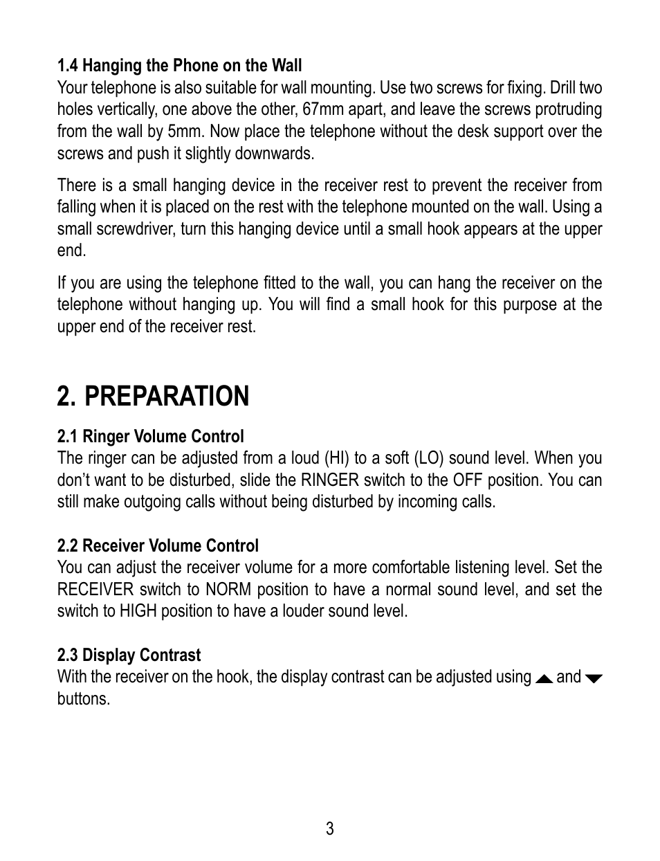 Preparation | Geemarc TP38 User Manual | Page 3 / 12