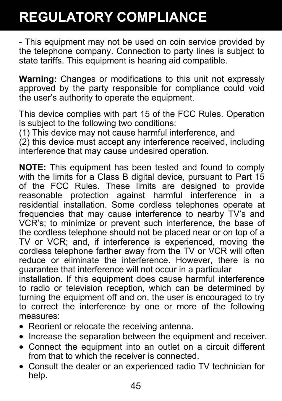 Regulatory compliance | Geemarc BDP400 User Manual | Page 46 / 49