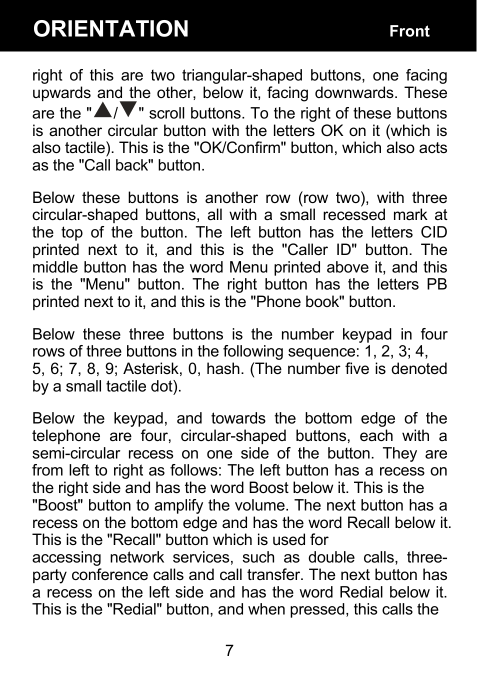 Orientation | Geemarc BDP400 User Manual | Page 8 / 49