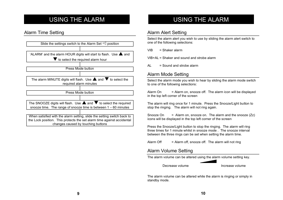Using the alarm | Geemarc TravelClock User Manual | Page 6 / 11