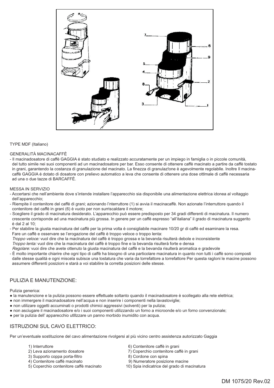 Gaggia Type MDF User Manual | Page 2 / 7