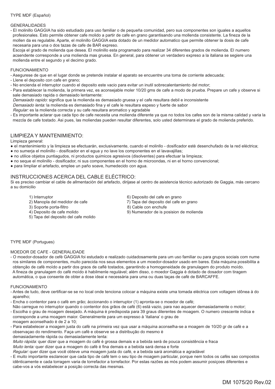 Gaggia Type MDF User Manual | Page 5 / 7