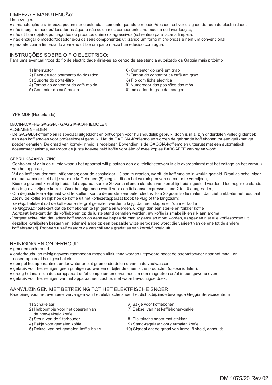 Gaggia Type MDF User Manual | Page 6 / 7