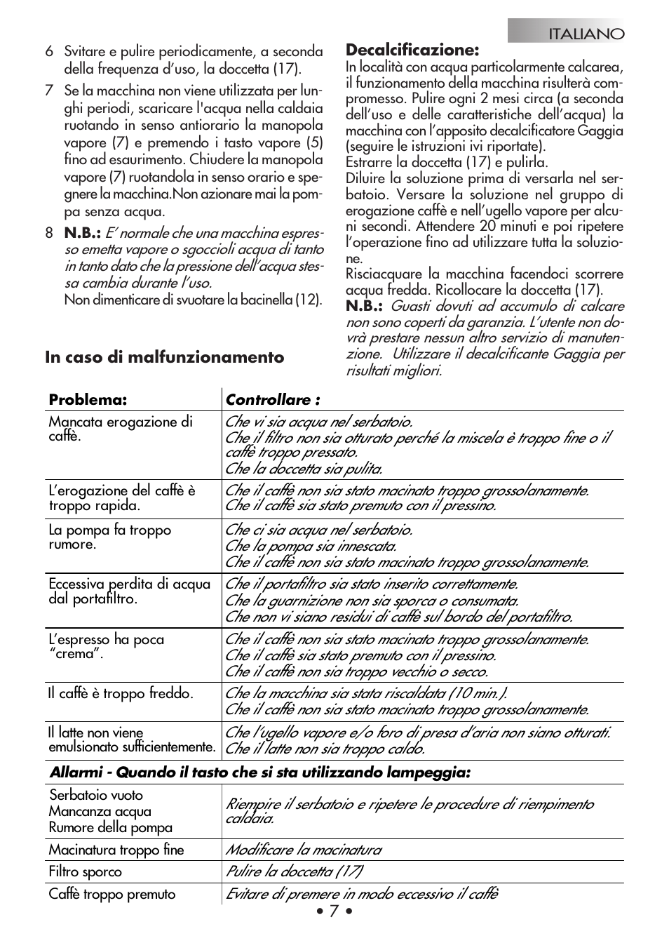 Gaggia Machine Baby Dosata User Manual | Page 11 / 53