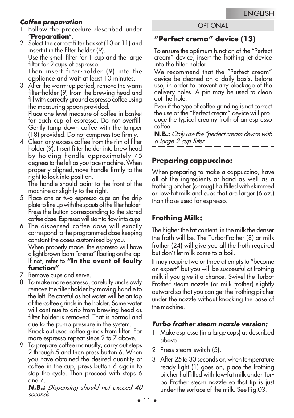 Gaggia Machine Baby Dosata User Manual | Page 15 / 53