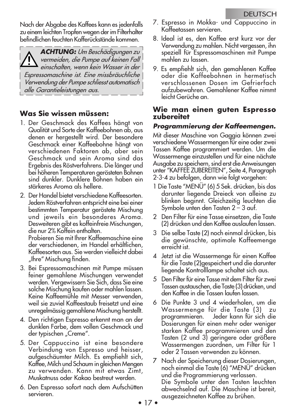 Gaggia Machine Baby Dosata User Manual | Page 21 / 53