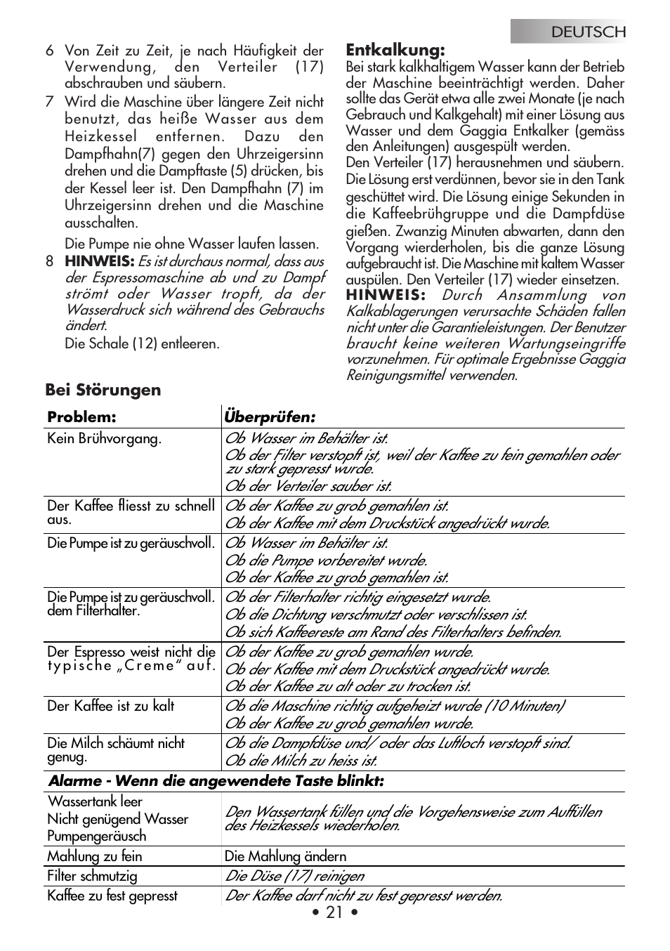Gaggia Machine Baby Dosata User Manual | Page 25 / 53