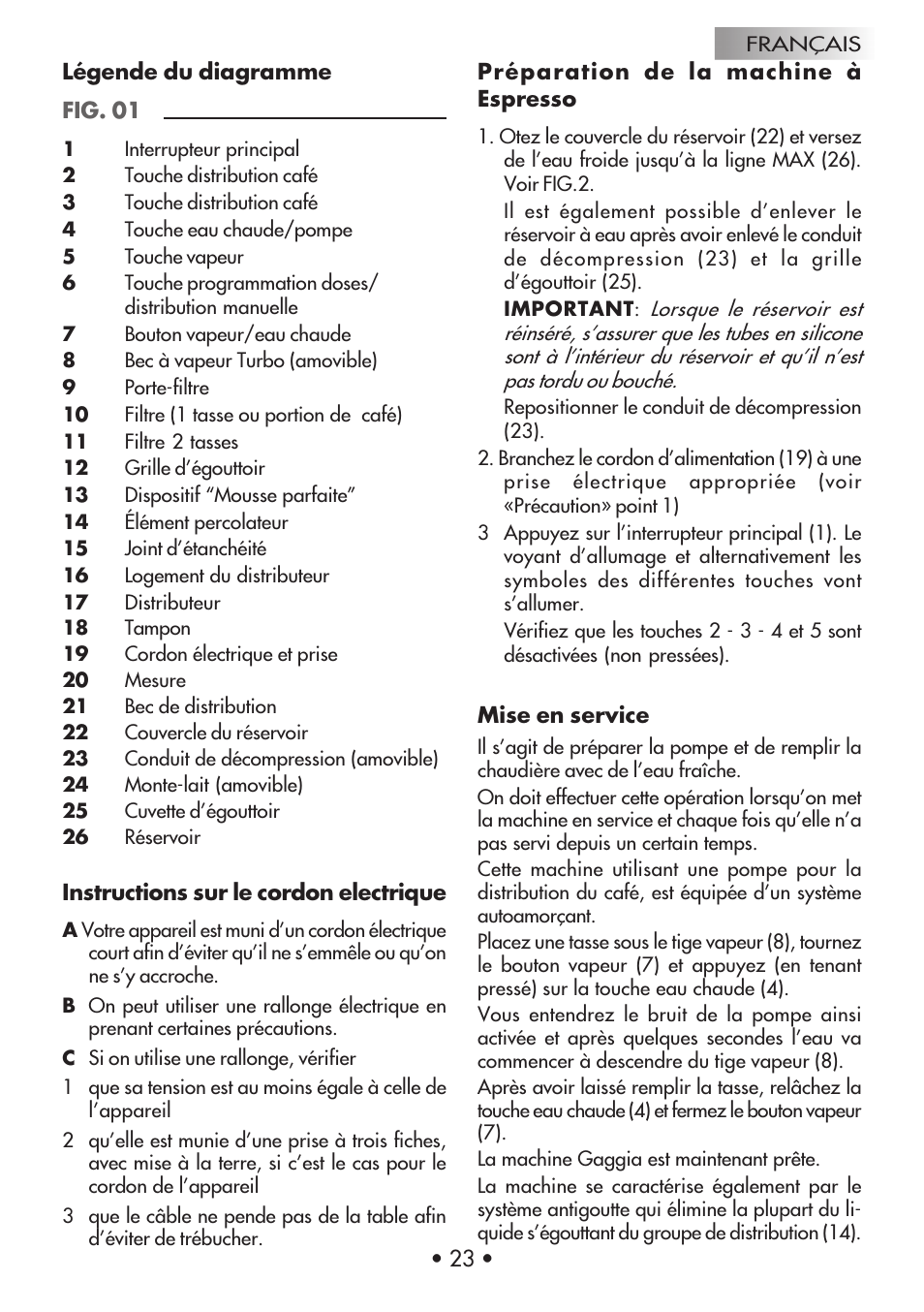 Gaggia Machine Baby Dosata User Manual | Page 27 / 53