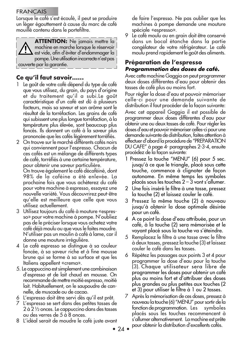 Gaggia Machine Baby Dosata User Manual | Page 28 / 53