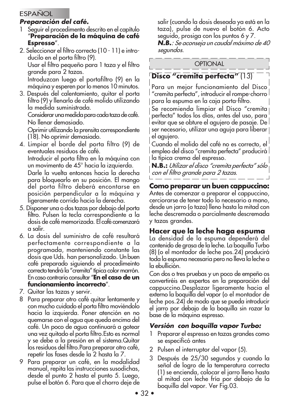 Gaggia Machine Baby Dosata User Manual | Page 36 / 53