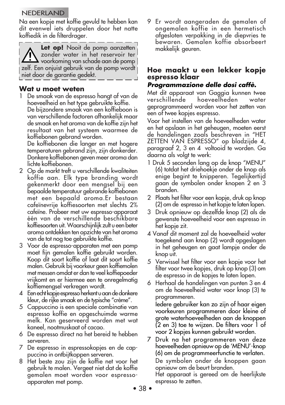 Gaggia Machine Baby Dosata User Manual | Page 42 / 53