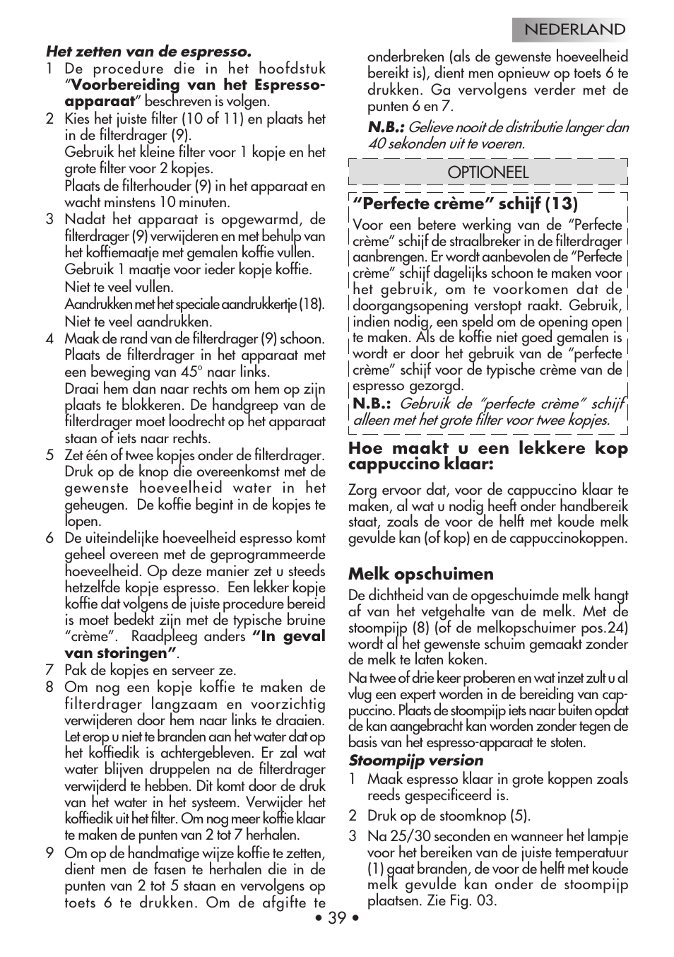 Gaggia Machine Baby Dosata User Manual | Page 43 / 53