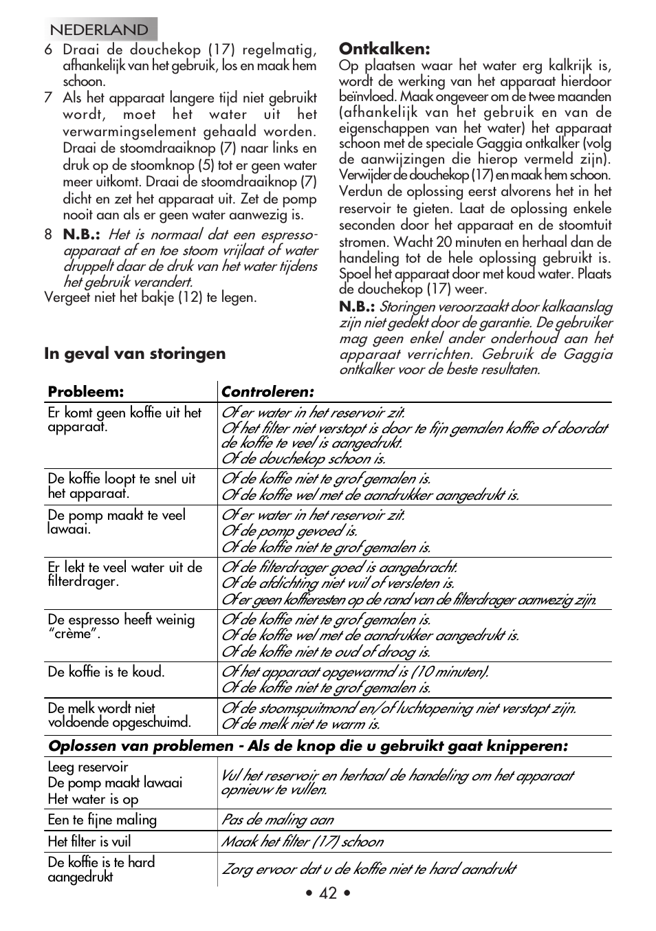 Gaggia Machine Baby Dosata User Manual | Page 46 / 53