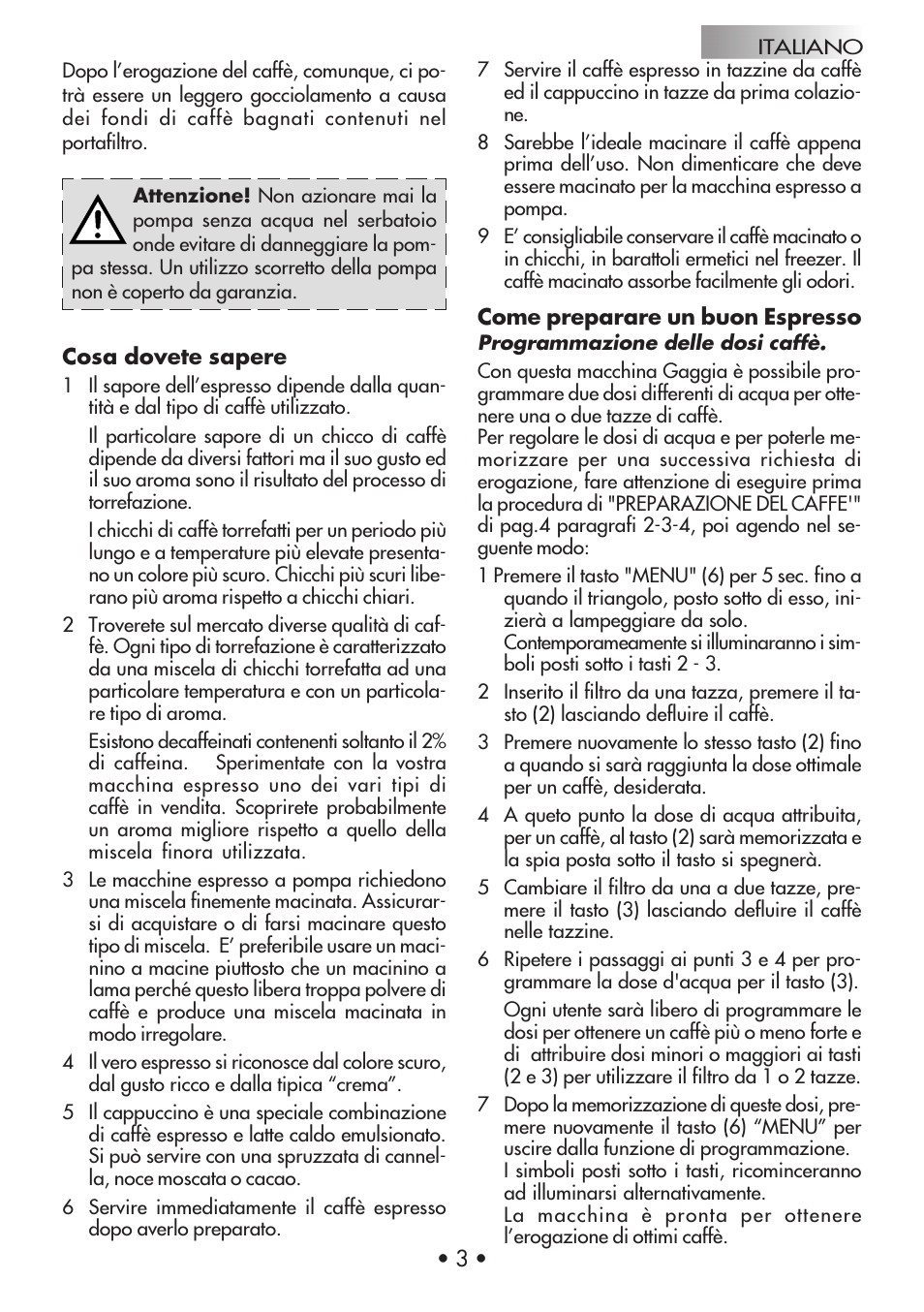 Gaggia Machine Baby Dosata User Manual | Page 7 / 53
