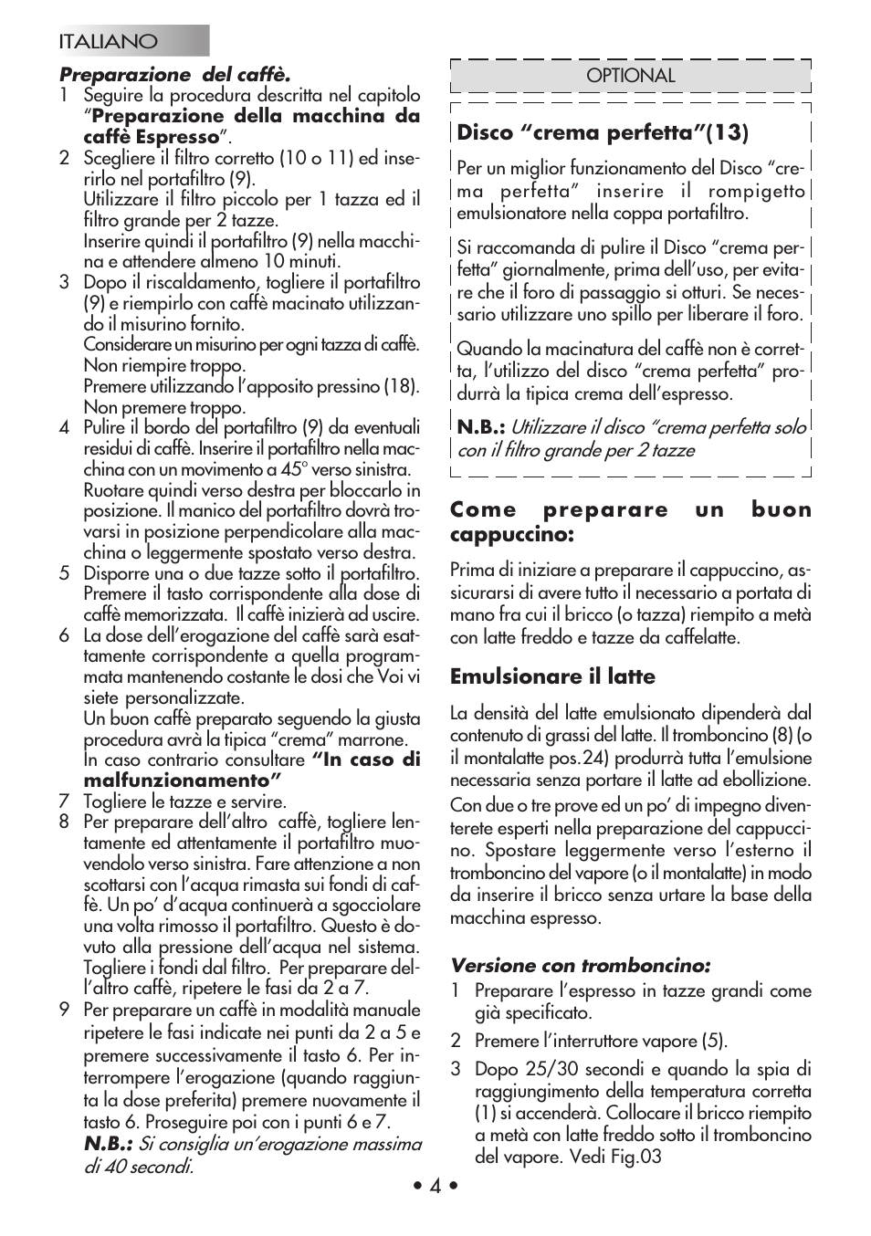 Gaggia Machine Baby Dosata User Manual | Page 8 / 53