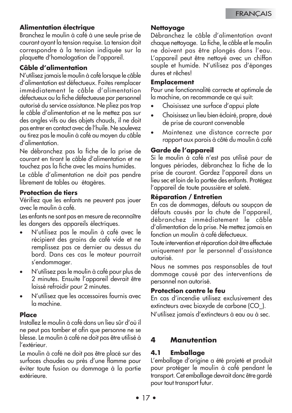 Gaggia Coffee Grinder Mod. MM Steel User Manual | Page 18 / 36