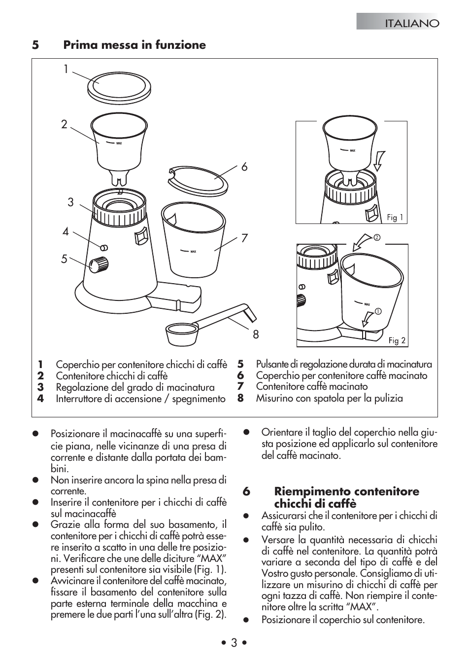 Gaggia Coffee Grinder Mod. MM Steel User Manual | Page 4 / 36