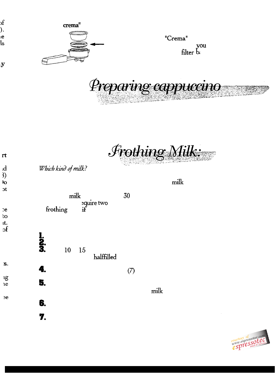 Important | Gaggia Espresso/Cappuccino Maker User Manual | Page 9 / 13