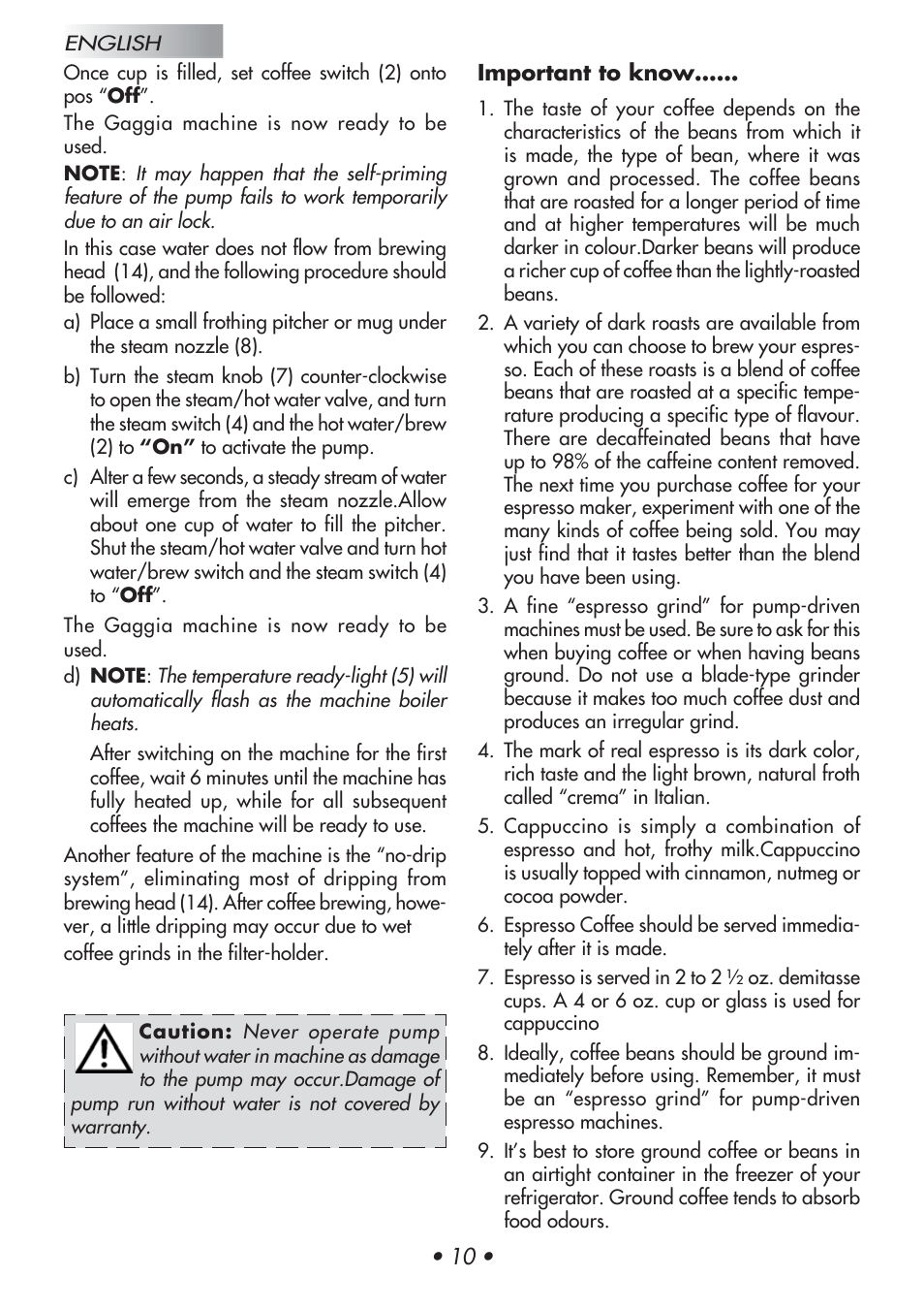 Gaggia Baby User Manual | Page 14 / 55