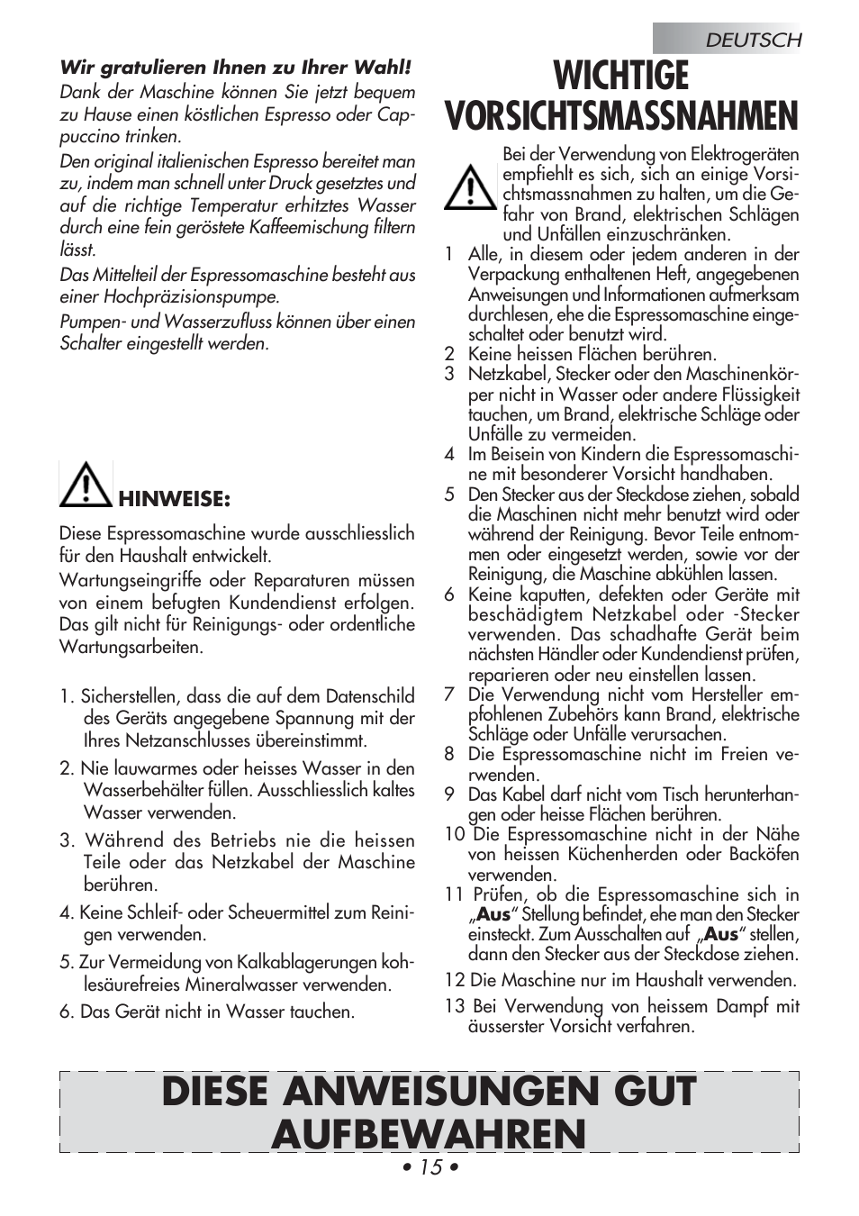 Gaggia Baby User Manual | Page 19 / 55