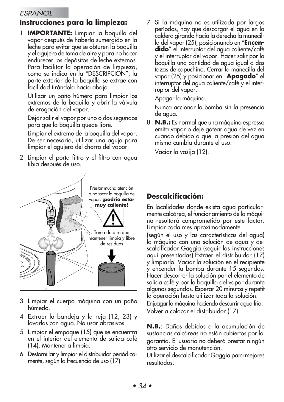 Gaggia Baby User Manual | Page 38 / 55