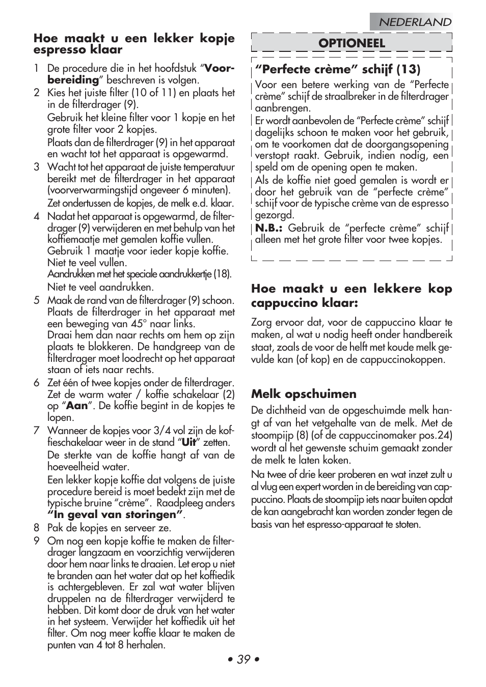 Gaggia Baby User Manual | Page 43 / 55