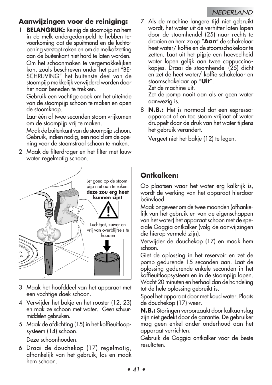 Gaggia Baby User Manual | Page 45 / 55