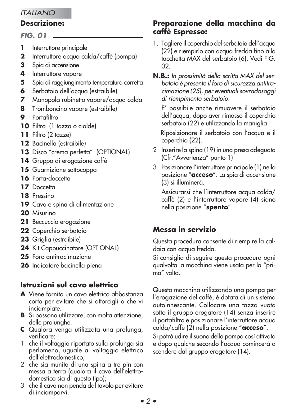 Gaggia Baby User Manual | Page 6 / 55