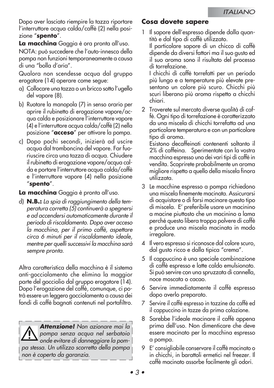 Gaggia Baby User Manual | Page 7 / 55