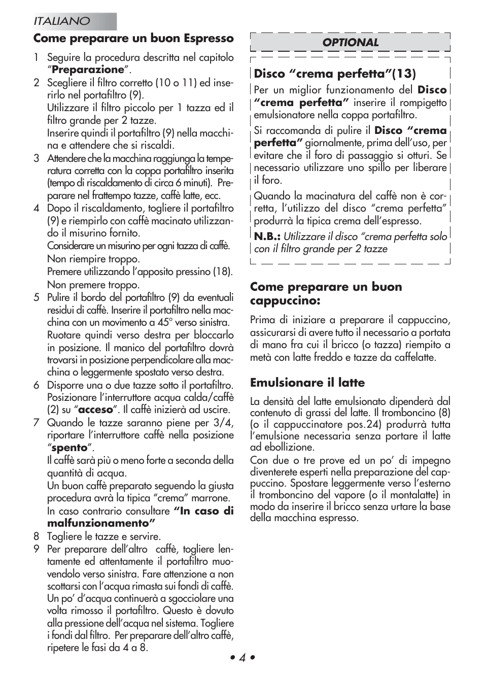 Gaggia Baby User Manual | Page 8 / 55