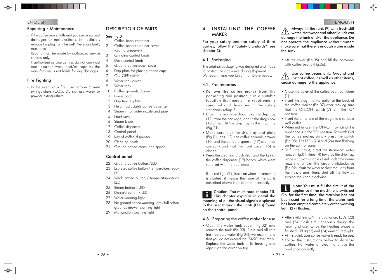 Gaggia Syncrony Compact User Manual | Page 14 / 61