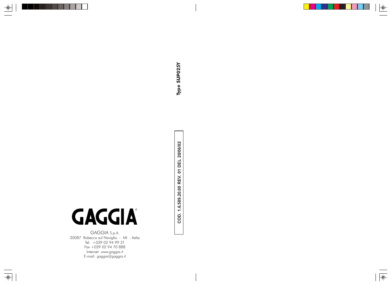Gaggia Syncrony Compact User Manual | Page 61 / 61