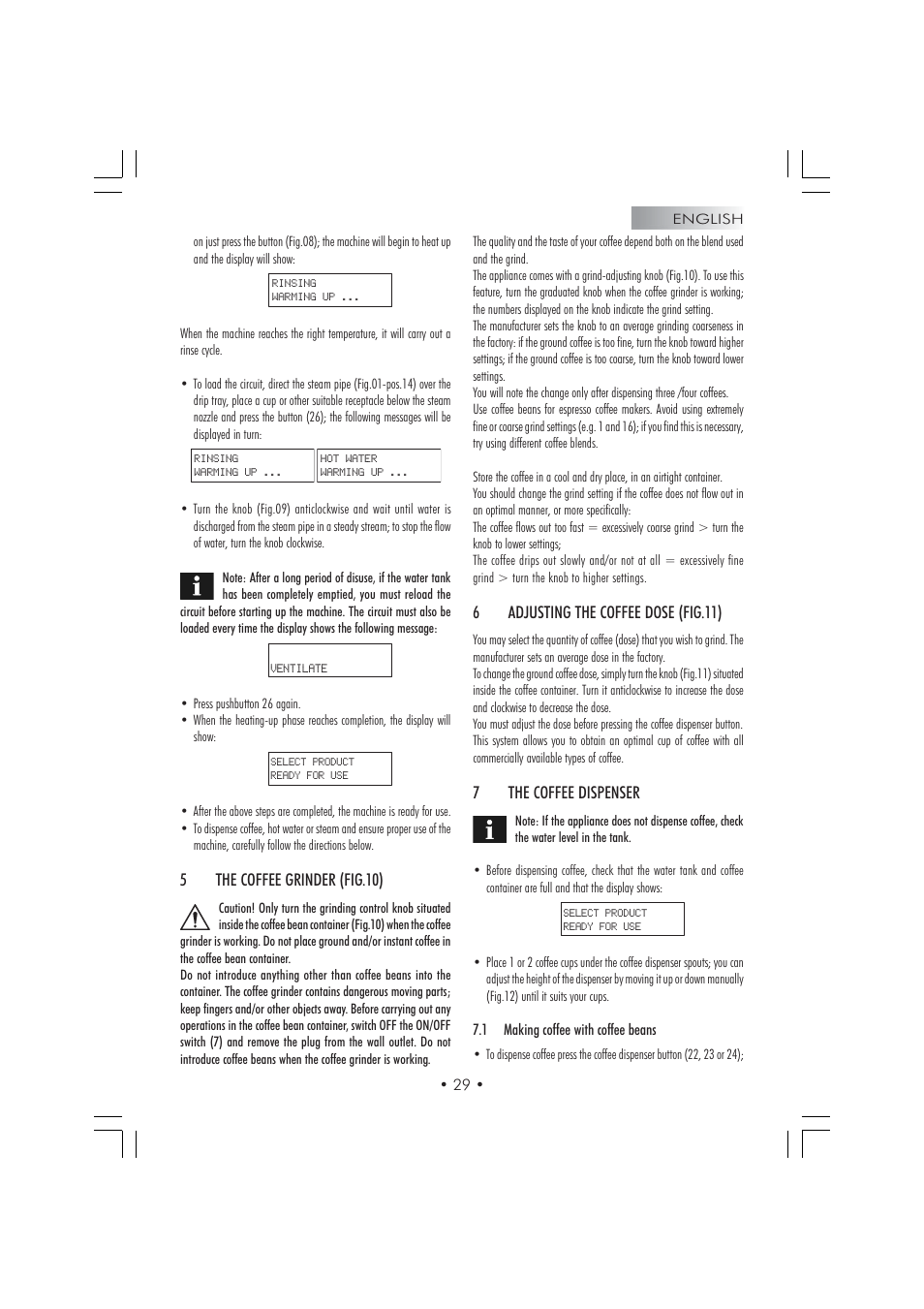 Gaggia TITANIUM Espresso Machine User Manual | Page 11 / 24